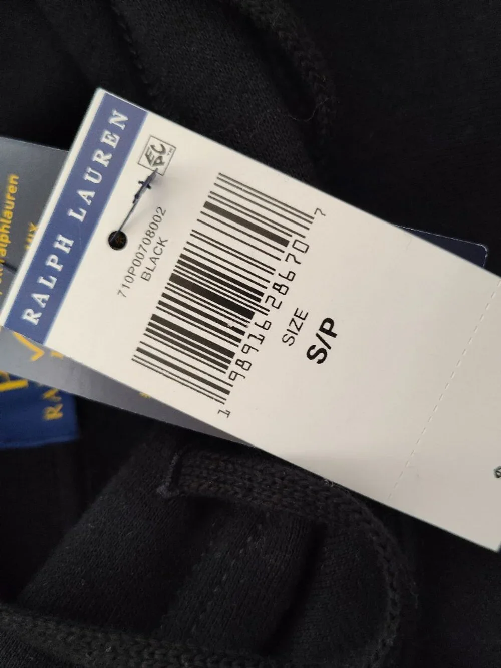 New Polo Ralph Lauren Black Pullover Hoodie